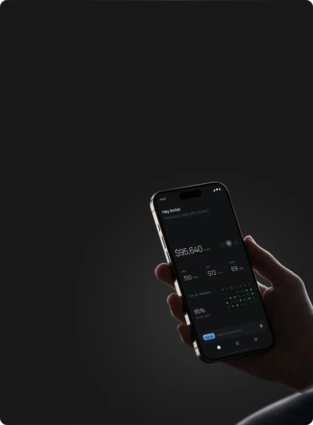 Business notification dashboard for mobile