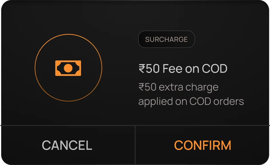Recipe preview for: Configure COD surcharges to reduce return risks